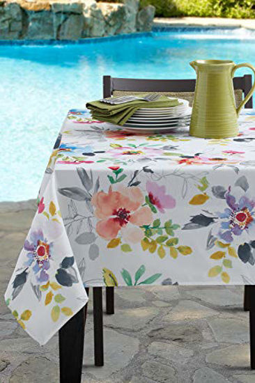 Picture of Benson Mills Indoor Outdoor Spillproof Fabric Tablecloth for Spring/Summer/Party/Picnic (Harper, 60" X 84" Rectangular)