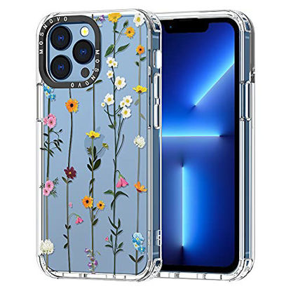 Picture of MOSNOVO Compatible with iPhone 13 Pro Case, Wild Flower Print for Girl Women [ Buffertech Shockproof ] Transparent TPU Bumper Clear Phone Case Cover Designed for iPhone 13 Pro 6.1 Inch