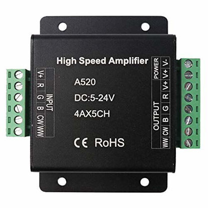 Picture of LEDENET RGB+CW+WW Amplifier 20A Data Signal Repeater 5CH Channels Circuit Aluminum Shell For RGB+W+WW LED Lights Strip 5V 12V 24V