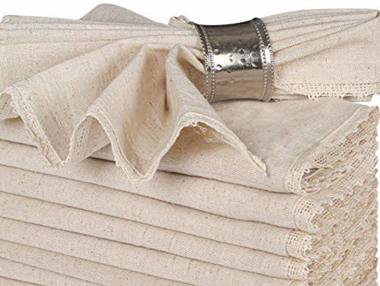 Pure linen dinner napkins, Solid handmade linen napkins Mitered