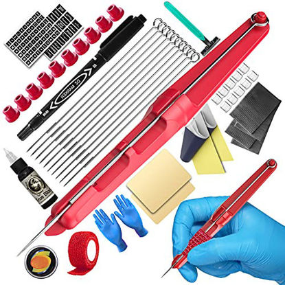 Picture of Wormhole Poke and Stick Kit Tattoo Hand Tattoo Kit Complete DIY Tattoo Tool Kit Tiny Home Tattoo Kit with Ink Poke and Stick Needles Tattoo Supplies TK121