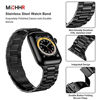 Picture of MioHHR Metal Bands Compatible Apple Watch Band 45mm 44mm 42mm 41mm 40mm 38 mm, Solid Stainless Steel iWatch Band for SE Series 7 6 5 4 3 2 1, Black, 42mm 44mm 45mm