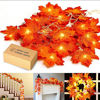 Picture of YEGUO Thanksgiving Decorations Lighted Fall Garland, 4 Pack Maple Leaves String Lights Battery Operated Total 40 Ft 80 LED Fall Lights for Indoor Outdoor Holiday Autumn Home Party Halloween Decor