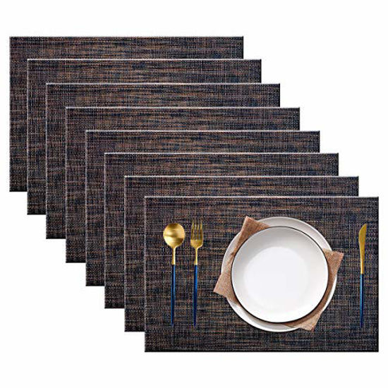 Pigchcy pigchcy Placemats,Washable Vinyl Woven Table Mats,Elegant