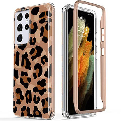 Picture of ESDOT for Samsung Galaxy S21 Ultra Case,Military Grade Passing 21ft Drop Test,Rugged Cover with Fashionable Designs for Women Girls,Protective Phone Case for Galaxy S21 Ultra 6.8" Beautiful Cheetah