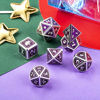 Picture of DNDND Metal Dice Set, 7 Pieces Polyhedral Dragon Scale Metallic Die with Gift Metal Case for Dungeons & Dragons D&D (Purple with Silver Edge)