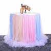 Picture of Tulle Tutu Table Skirt for Unicorn Themed Party,Baby Shower Wedding,Rainbow Table Skirt for Rectangle Table or Round Table (L 6(ft) H 30in)