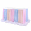 Picture of Tulle Tutu Table Skirt for Unicorn Themed Party,Baby Shower Wedding,Rainbow Table Skirt for Rectangle Table or Round Table (L 6(ft) H 30in)