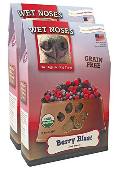 Picture of Wet Noses Organic Crunchy Dog Treats - for All Pet Sizes, Breeds - All-Natural Puppy Treat, Senior Dog Snack - 100% Human-Grade - Delicious Chews for Dogs - Grain-Free Berry Blast, 14 Oz (2-Pack)