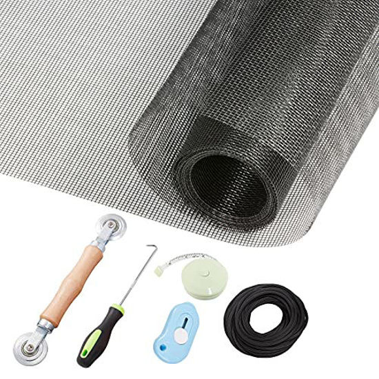 Picture of Window Screen Repair Kit - 59" x 106" Screen Door Replacement Fiberglass Screen Mesh with All Screen Tools for Sliding Door and Patio Screen Door Replacement, TOOLTRIZ