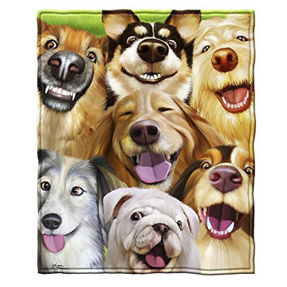 Picture of Dogs Selfie Super Soft Plush Fleece Throw Blanket