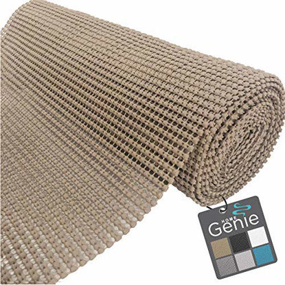 Picture of HOME GENIE Original Drawer and Shelf Liner, Non Adhesive Roll, 20 Inch x 20 FT, Durable and Strong, Grip Liners for Drawers, Shelves, Cabinets, Pantry, Storage, Kitchen and Desks, Light Taupe