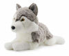 Picture of Lifelike Siberian Wolf Stuffed Animal - Plush Toy - 14 Inches Length (Lying)