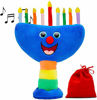 Picture of Hanukkah Plush Menorah and Dreidel - Musical Menorah Plays 2 Classic Hanukkah Melodies and Plush Children's Multicolor Dreidel (Plush Dreidel & Menorah Set)