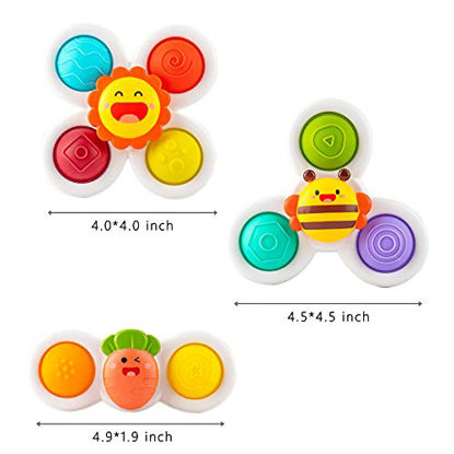 Suction Cup Spinner Toys Baby Toys 12-24 Months Sensory Toys for Toddlers  Spinning Top Toy Bath Toys 