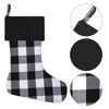 Picture of Cootato 8 Pack Christmas Stockings, 18 Inch Buffalo Plaid Christmas Stockings Large Personalized Stocking Decorations for Family Xmas Holiday Party (Black Cuff/Black and White Plaid)