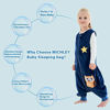 Picture of MICHLEY Baby Sleeping Bag Sack with Feet Autumn Winter Swaddle Wearable Blanket Sleeveless Nightgowns for Infant Toddler, 1-3T, Dark Blue Owl