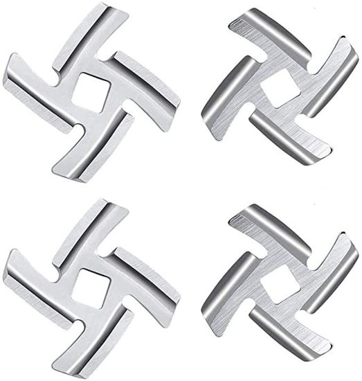 Picture of Meat Grinder Blades Meat Grinder Stainless Steel Food Grinder Accessories,Food Meat Grinder Blade Knife Cutter Compatible,for Size 5 Meat Grinder,Fits Kitchen (4 Pack 5# Knife)