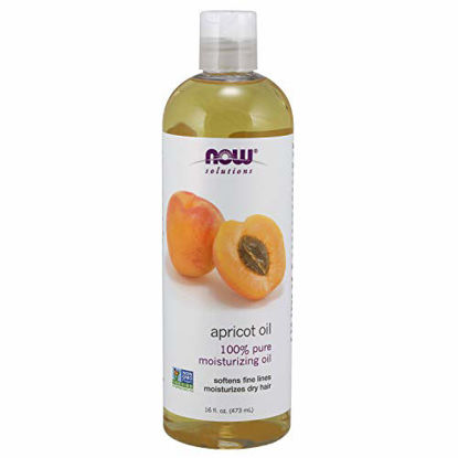 Picture of NOW Solutions, Apricot Kernel Oil, Hair Moisturizer, Rejuvenating Skin Oil, Softens Fine Lines, 16-Ounce