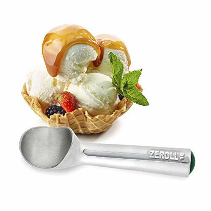 Picture of Zeroll 1016 Original Ice Cream Unique Liquid Filled Heat Conductive Handle Simple One Piece Aluminum Design Easy Release 32 Scoops per Gallon Made in USA, 2.5-Ounce, Silver