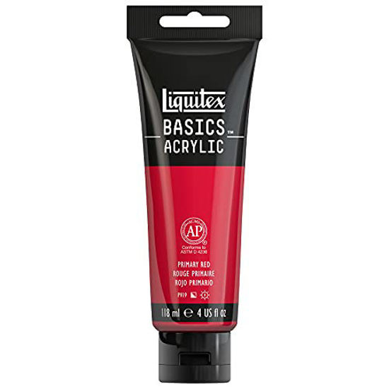 Picture of Liquitex 1046415 BASICS Acrylic Paint, 4-oz tube, Primary Red