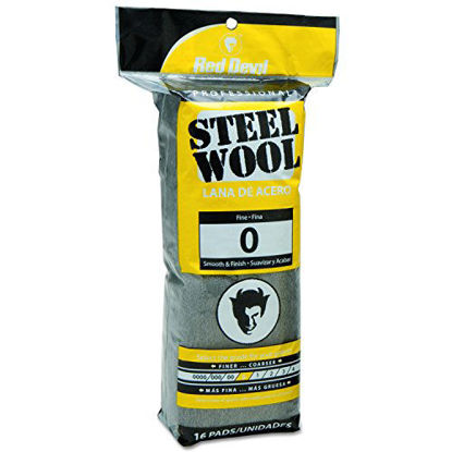 Picture of Red Devil 0313, 0 Fine (Pack of 16) Steel Wool, 16 Pads, Gray, Count