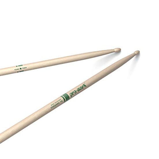 Picture of ProMark Classic Forward 7A Raw Hickory Drumsticks, Oval Wood Tip, One Pair