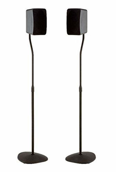 Picture of Sanus Adjustable Height Speaker Stand - Extends 28" to 38" - Holds Satellite & Small Bookshelf Speakers (i.e. Bose, Harmon Kardon, Polk, JBL, KEF, Klipsch, Sony and Others) - Set of 2 - Model: HTBS