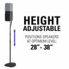 Picture of Sanus Adjustable Height Speaker Stand - Extends 28" to 38" - Holds Satellite & Small Bookshelf Speakers (i.e. Bose, Harmon Kardon, Polk, JBL, KEF, Klipsch, Sony and Others) - Set of 2 - Model: HTBS