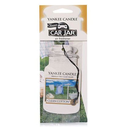 Yankee Candle Car Jar Classic Cardboard Car ,Home and Office Hanging Air  Freshener, Clean Cotton Scent