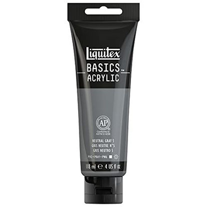 Picture of Liquitex - 1046599 BASICS Acrylic Paint, 4-oz tube, Neutral Gray Value 5