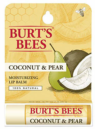 Picture of Burt's Bees 100% Natural Moisturizing Lip Balm, Coconut & Pear with Beeswax & Fruit Extracts - 1 Tube