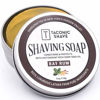 Picture of Taconic Shave Barbershop Quality Shaving Soap for Men with Antioxidant-Rich Hemp-Seed Oil - Moisturizing Shaving Soap for All Skin Types - 4 oz. Puck - Classic Bay Rum