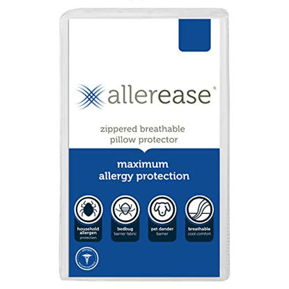 Picture of AllerEase Maximum Allergy Pillow Protector, Standard/Queen