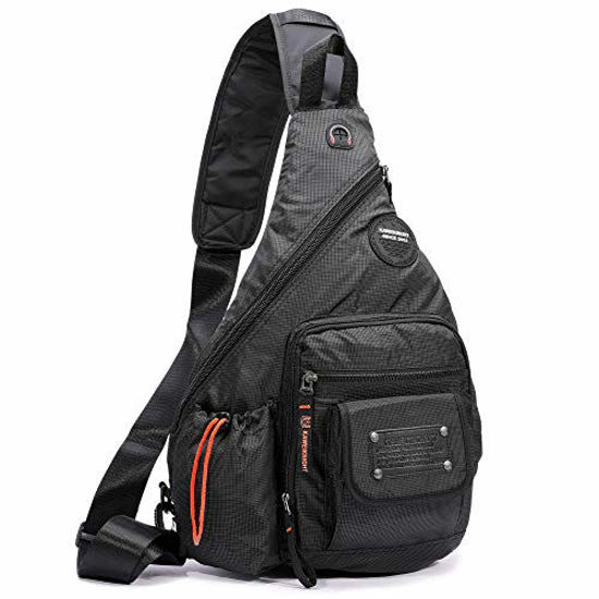 Picture of Sling Bags Large Sling Backpack Chest Shoulder Crossbody Daypacks for Men Women (black)