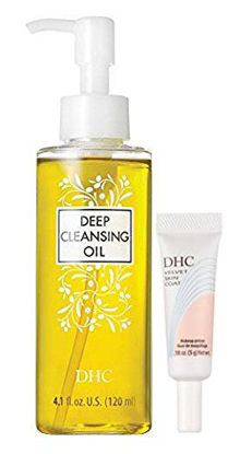 Picture of DHC Must Haves, Deep Cleansing Oil Medium, Velvet Skin Coat Mini, Facial Cleansing Oil, Makeup Primer, Fragrance and Colorant Free, Ideal for All Skin Types, 4.1 oz. and 0.18 oz.