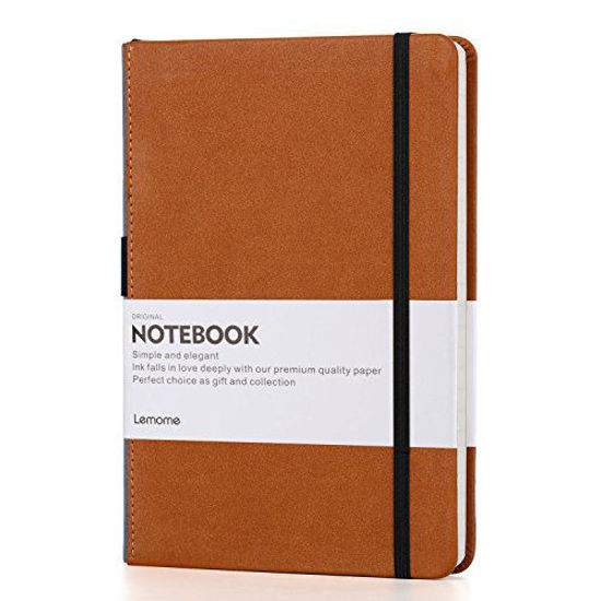 Picture of Grid Paper Notebook - Hardcover Classic Notebook with Pen Holder - Thick Premium Paper + Page Dividers Gifts 8.4 x 5.7 In