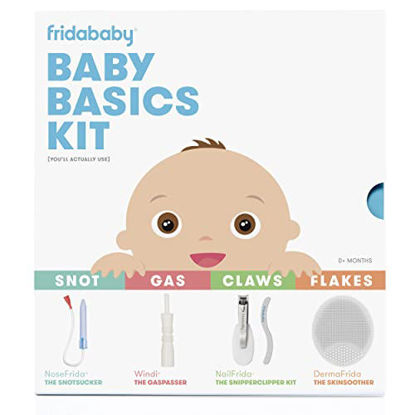 Picture of Baby Basics Kit by Frida Baby |Includes NoseFrida, NailFrida, Windi, DermaFrida + Silicone Carry Case