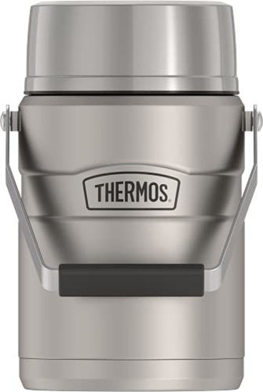 Picture of THERMOS Stainless King Vacuum-Insulated Food Jar with 2 Storage Container Inserts, 47 Ounce, Matte Steel