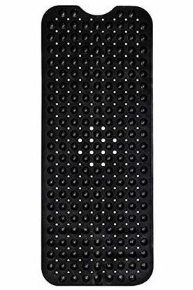 Picture of ENKOSI Bath Mat - Large Non Slip Bathtub & Shower Mat - Extra Long 40 x 16 Inch Bathroom Mats for Tub Nonslip Anti Slip Bathmats (40x16 Black)