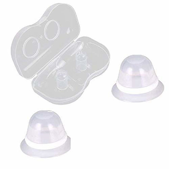 Picture of Finever Nipplesuckers Silicone Nipple Corrector for Flat Inverted Nipples for Breastfeeding Mother or Women with Clear Case 1Pair