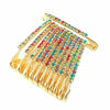 Picture of Colourful Saree/Safety Pins Brooch One Side of Safety Pin Decorated with Diamonds Set of 12,Decorative Safety Pins