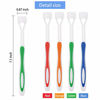 Picture of 4 Pieces Autism Sensory Toothbrush Three Bristle Travel Toothbrush for Kids Complete Teeth and Gum Care Pretty Good Angle Bristles Clean Each Tooth, Soft and Gentle (Green, Blue, Yellow, Red)