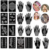 Picture of Stencils for Henna Tattoos/Temporary Tattoo Temples Set of 20 Sheets,Indian Arabian Tattoo Stickers for Hands Arms Shoulders Legs