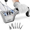 Picture of 4-in-1 longzon [4 stage] Knife Sharpener with a Pair of Cut-Resistant Glove, Original Premium Polish Blades, Best Kitchen Knife Sharpener Really Works for Ceramic and Steel Knives, Scissors.