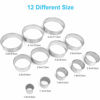 Picture of HAHAYOO 12 Pcs Donut Hole Cookie Biscuit Cutter Set for Baking, Graduated Doughnut Round Cookie Cutters, Metal Scone Circle Cookie Cutters for Frying, Biscuits Ring Molds for Cooking Cake(1-4.4 Inch)