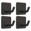 Picture of Adhesive Hooks, VIS'V Black Stainless Steel Self Adhesive Hooks Heavy Duty Waterproof Wall Hangers Without Nails Kitchen Bathroom Shower Sticky Wall Hooks for Towel Loofah Hat Key Utensils - 4 Packs