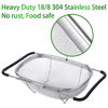 Picture of 18/8 Stainless Steel Over The Sink Colander with Fine Mesh Strainer Basket & Expandable Rubber Grip Handles - Strain, Drain, Rinse Fruits, Vegetables