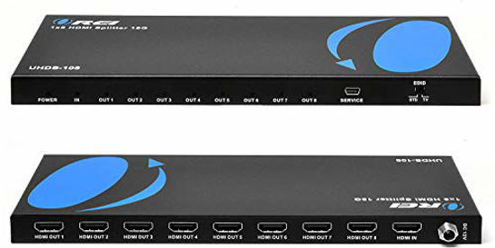 Picture of OREI 4K 1 in 8 Out HDMI Splitter 4:4:4 8-bit - HDMI 2.0, HDCP 2.2, 18 Gbps, 4K @ 60Hz HDMI Duplicator/Distributor UltaHD High Resolution (UHDS-108) (1x8)