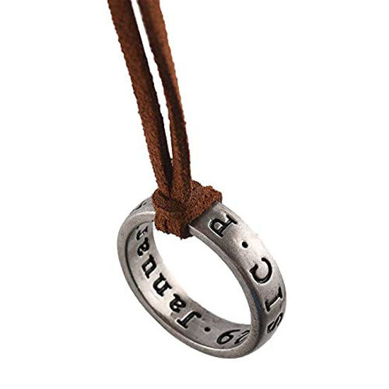 Picture of Uncharted 4 Nathan Drake Ring Necklace Leather Necklace for Men Women Adjustable